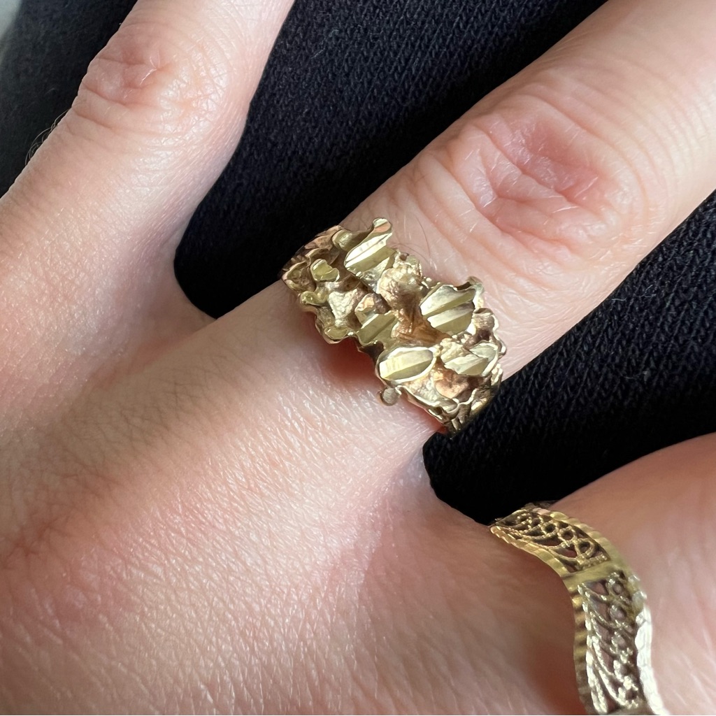 14kt Solid Gold Nugget Ring
